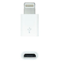 Adaptador Micro USB/H a Lightning /M - Blanco