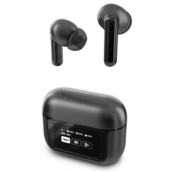 Auriculares Inalámbricos ENERGY SISTEM Display ANC - BT 5.4 · Microfono · Cancelación de Ruido · Estuche de Carga · Negro