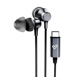 Auriculares con Cable ENERGY SISTEM Metallized - USB Tipo C · Microfono · Negro
