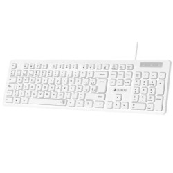 Teclado con Cable Silencioso SUBBLIM Slim - USB · Blanco