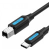 Cable para Impresora USB 2.0 Tipo B/M a USB Tipo C/M - 1m · Negro