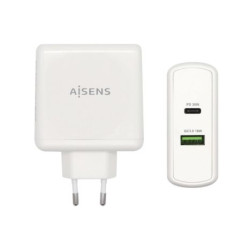 Cargador de Pared AISENS ASCH-2PD30QC-W - 48W · USB 2.0 · USB Tipo C · Blanco