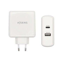 Cargador de Pared AISENS ASCH-2PD45A-W - 57W · USB 2.0 · USB Tipo C · Blanco