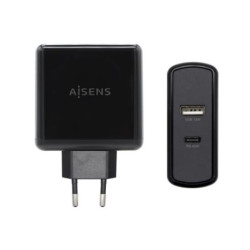Cargador de Pared AISENS ASCH-2PD45A-BK - 57W · USB 2.0 · USB Tipo C · Negro