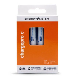 Pack 2 Pilas Recargables ENERGY SISTEM Charge Pro C - AAA · 1.5V · Estuche Organizador · USB Tpo C