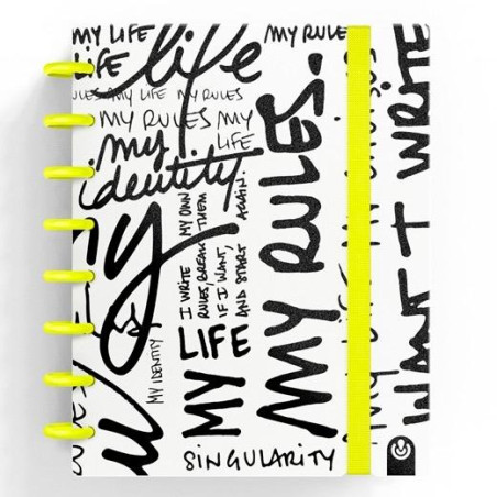66017080 CARCHIVO CUADERNO INGENIOX EDIT MY LIFE A5 80H 100GR RAYAS AMARILLO NEÓN