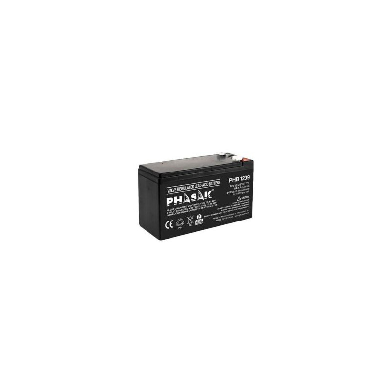 Batería para SAI PHASAK PHB 1209 - 12V · 6 Celdas · Negro
