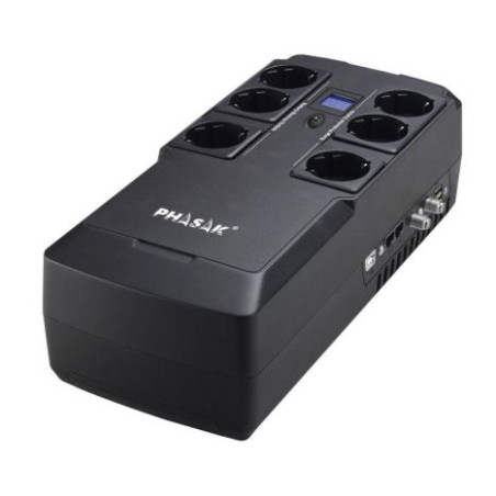 SAI Línea Interactiva PHASAK PH 9478 - 480W · 800VA · 6xSchuko · Negro
