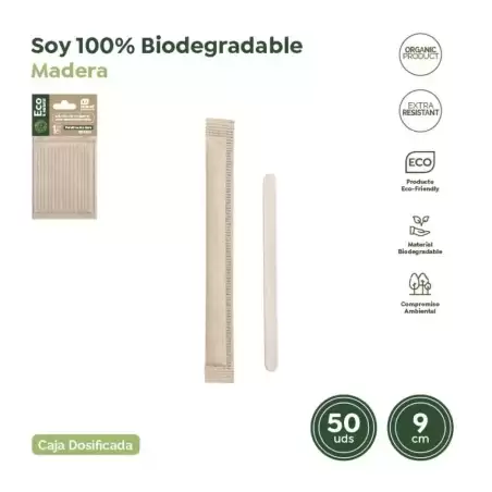 30208 PALETINA DE MADERA 140X5X1 MM EN FUNDA DE PAPEL INDIVIDUAL -CAJA 50U-