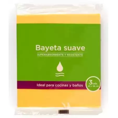 30905 BAYETAS AMARILLA SUAVE 40X36 SUAVE AMARILLO -PACK 3U-