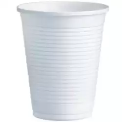 33001 VASO DE PLÁSTICO PP 220CC BLANCO CAJA 100 UD