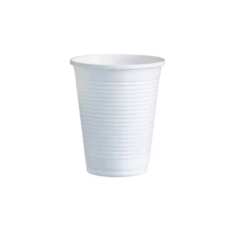 33001 VASO DE PLÁSTICO PP 220CC BLANCO CAJA 100 UD