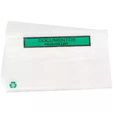 00720 SOBRE DOCUMENTOS PACKING LIST 240X135 MM CAJA 100 UD 100% RECICLABLE