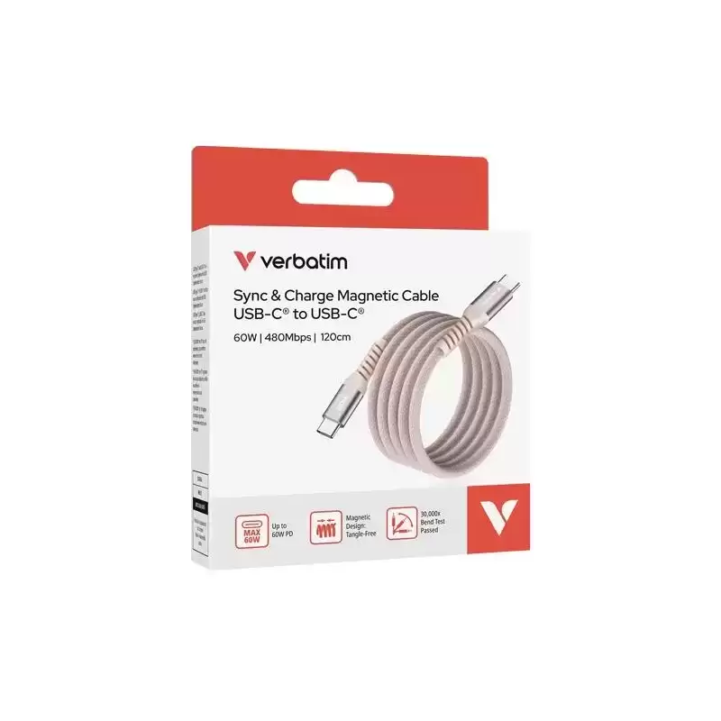 31853 VERBATIM CABLE MAGNETICO TIPO USB-C/M - USB-C/M ROSA 60W 1