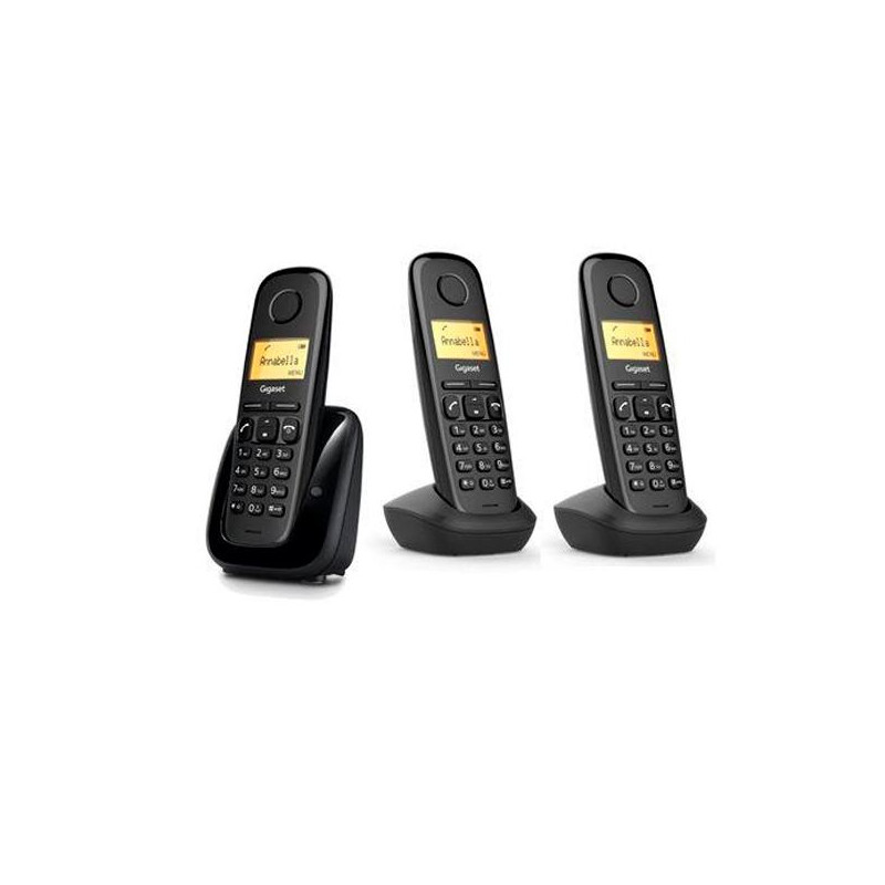 L36852-H2807-D211 GIGASET TELEFONO INALAMBRICO A180 TRIO NEGRO
