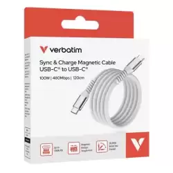 31854 VERBATIM CABLE MAGNETICO TIPO USB-C/M - USB-C/M GRIS 100W 1