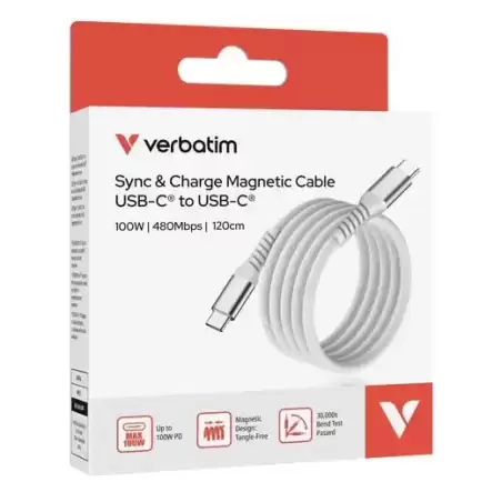 31854 VERBATIM CABLE MAGNETICO TIPO USB-C/M - USB-C/M GRIS 100W 1