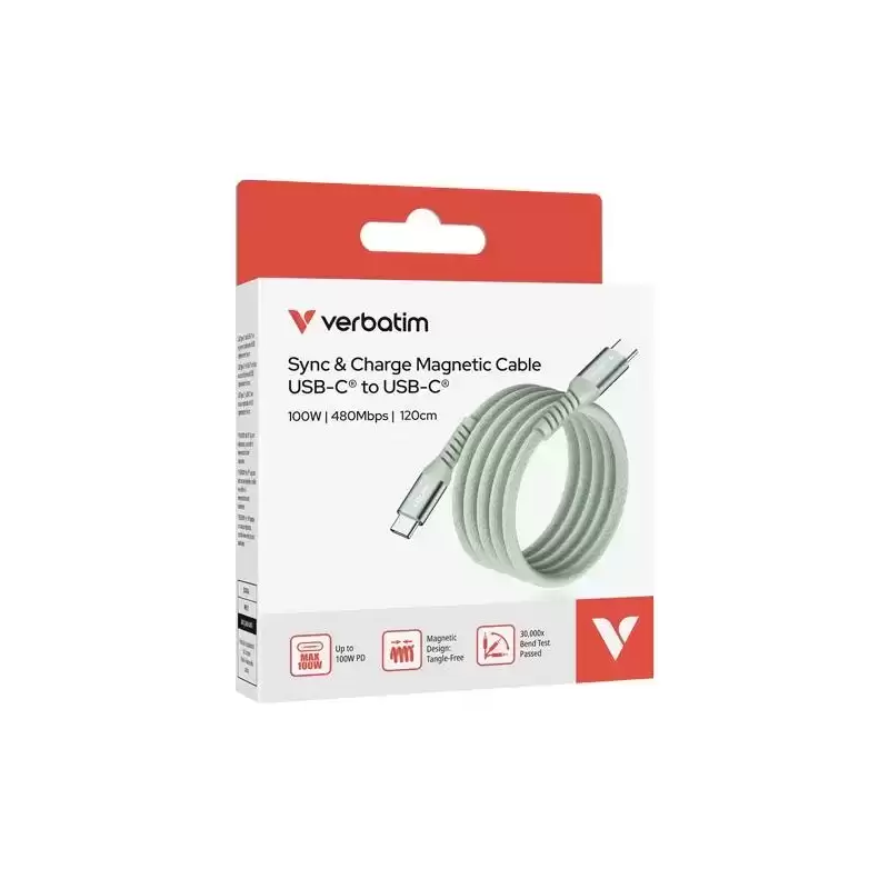 31855 VERBATIM CABLE MAGNETICO TIPO USB-C/M - USB-C/M VERDE 100W 1