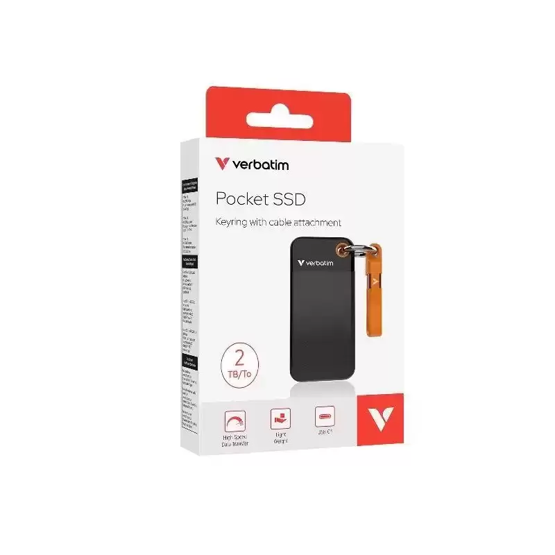 32197 VERBATIM DISCO DURO EXTERNO SSD LLAVERO 2TB USB-C 3.2 GEN.2 NEGRO Y NARANJA