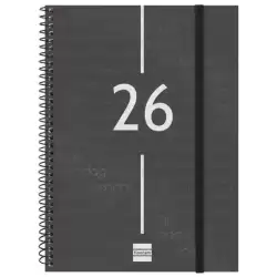 741456026 FINOCAM AGENDA ESPIRAL YEAR E10-155X212MM SVH TAPA PP NEGRO 2026