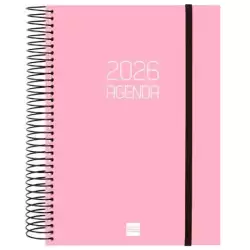 742914526 FINOCAM AGENDA ESPIRAL OPAQUE E10-155X212MM 1DP TAPA PP ROSA 2026