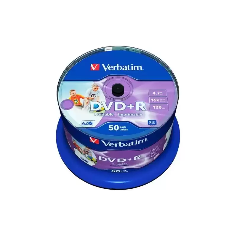 43512 VERBATIM DVD+R AZO 4.7GB 16X WIDE PRINTABLE SURFACE NO-ID