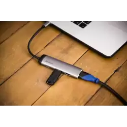 49140 VERBATIM HUB MULTIPUERTO USB-C / 2XUSB 3.0 / HDMI CARGA USB-C PLATA