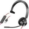 8X216AA HP POLY AURICULARES BLACKWIRE C3310 DIADEMA MONOAURAL C/ MICRÓFONO CONTROL DE VOLUMEN CABLE USB NEGRO