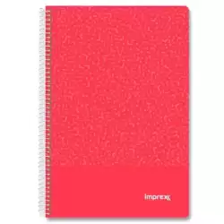IMP0100 IMPREX CUADERNO ESPIRAL TAPA PP FOLIO 80H 90GR 4X4 ROJO