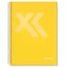 IMP0110 IMPREX CUADERNO ESPIRAL TAPA FORRADA FOLIO 80H 90GR 4X4 AMARILLO