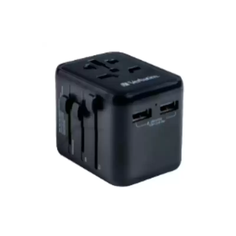 49543 VERBATIM UTA-01 ADAPTADOR UNIVERSAL DE VIAJE CON 2 PUERTOS USB-A