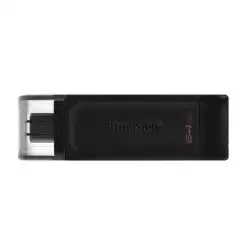 DT70/64GB KINGSTON PENDRIVE DATATRAVELER DT70 64GB C/TAPA PROTECTORA Y RANURA PARA COLGAR USB-C 3.2 NEGRO