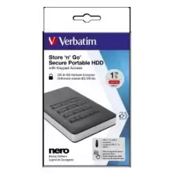 53401 VERBATIM DISCO DURO EXTERNO STORE 'N' GO 1TB HDD 1TB USB 3.1 CON TECLADO Y CLAVE DE ACCESO