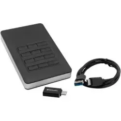 53403 VERBATIM DISCO DURO EXTERNO STORE 'N' GO 2TB HDD 2.5" USB-C CON TECLADO Y CLAVE DE ACCESO