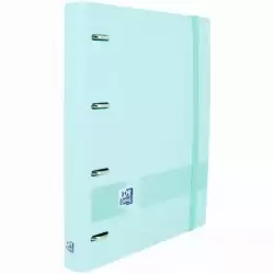 400160537 OXFORD LIVE & GO CARPETA 4 ANILLAS 35MM EUROPEANBINDER A4+ POLYFOAM C/RECAMBIO 5X5 AZUL PASTEL