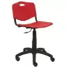 26GI350RN PIQUERAS Y CRESPO SILLA GIRATORIA ROBLEDO ASIENTO Y RESPALDO DE PLASTICO DE COLOR ROJO