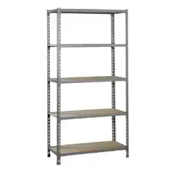 8435104907481 SIMONRACK MADERACLICK PLUS 5/400 ESTANTERÍA METÁLICA 5 BALDAS/150KG 200X100X40CM GRIS/MADERA