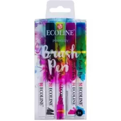 11509920 TALENS ECOLINE ROTULADORES BRUSH PEN PUNTA PINCEL COLORES PRIMARIOS ESTUCHE 5 UD