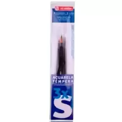 9099161M TALENS ART CREATION SET 3 PINCELES S (1 REDONDO - 1 PLANO - 1 LENGUA DE GATO) ACUARELA/TÉMPERA