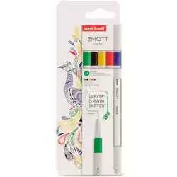 302422267 UNIBALL EMOTT ROTULADORES DE ESCRITURA Y DIBUJO COLORES VIVOS ESTUCHE 5 UD