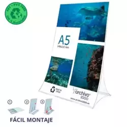 86305V CS TP ARCHIVO 2000 EXPOSITOR DE SOBREMESA L FLEXIBLE Y PLEGABLE DIN A5 VERTICAL PET 100% RECICLABLE