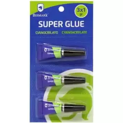 317015 BISMARK PEGAMENTO INSTANTÁNEO SUPER-GLUE 1GR BLISTER 3 UD