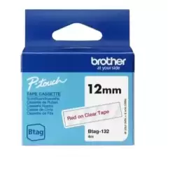 BTAG132 BROTHER CINTA DOMÉSTICA BTAG ROJO SOBRE TRANSPARENTE - PTN10