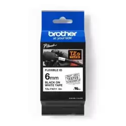 TZEFX211 BROTHER CINTA ROTULADORA LAMINADA FLEXIBLE TEXTO NEGRO SOBRE BLANCO - 6MMX8M