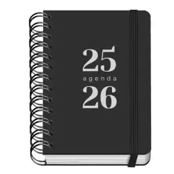 51784 DOHE AGENDA ESCOLAR GRAMMAR A6 ESPIRAL DOBLE DP TAPA PP NEGRO 2025-2026