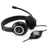 245301 EQUIP AURICULARES C/ DIADEMA C/ CABLE MICROFONO BIAURAL PLÁSTICO NEGRO