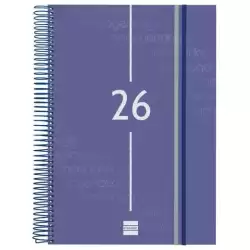 741111026 FINOCAM AGENDA ESPIRAL YEAR E40-210X297MM 1DP TAPA PP AZUL 2026