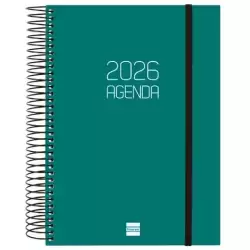 742912026 FINOCAM AGENDA ESPIRAL OPAQUE E10-155X212MM 1DP TAPA PP VERDE 2026