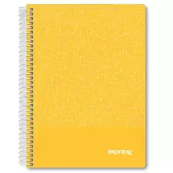 IMP0106 IMPREX CUADERNO ESPIRAL TAPA PP A5 80H 90GR 4X4 AMARILLO