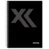 IMP0112 IMPREX CUADERNO ESPIRAL TAPA FORRADA FOLIO 80H 90GR 4X4 NEGRO
